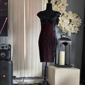 Signature by Sangria Black and Red Mini Dress